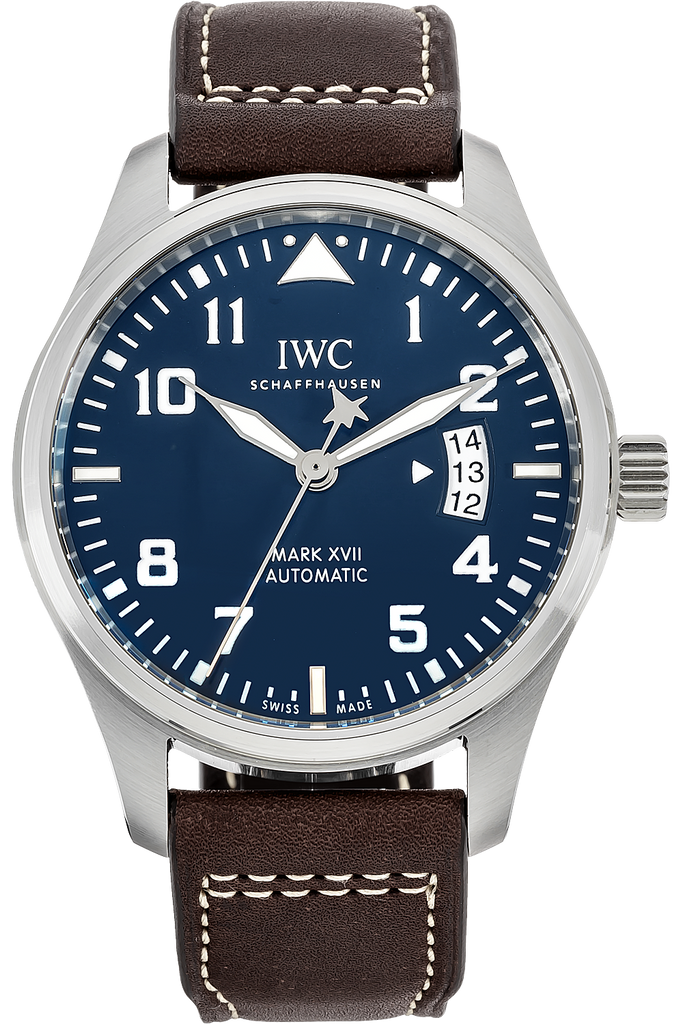 IWC Pilots Watch Mark XVII Edition Le Petit Prince Blue Dial Brown Leather Strap Watch for Men - IW326506 Buy Now By IWC