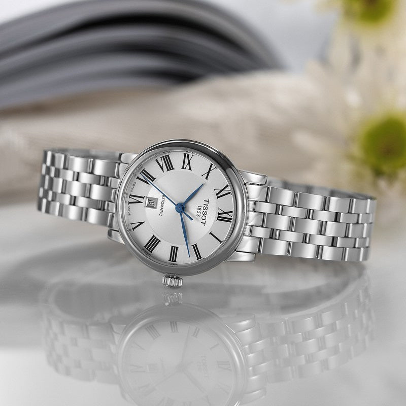 Tissot T Classic Carson Premium Automatic Lady Silver Dial Silver Steel Strap Watch for Women - T122.207.11.033.00 Buy Now By Tissot