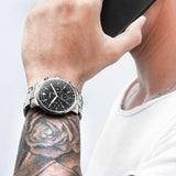 Fossil Goodwin Chronograph Black Dial Silver Steel Strap Watch for Men - FS5412 Buy Now By Fossil