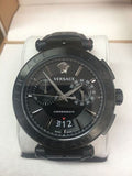 Versace V-Racer Aion Chronograph Black Dial Black Leather Strap Watch for Men - VBR030017 Buy Now By Versace