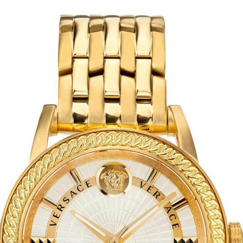 Versace Code Quartz Silver Dial Gold Steel Strap Watch For Men - VEPO00420 Buy Now By Versace