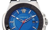 Versace Chain Reaction Quartz Blue Dial Blue & Black Leather Strap Watch for Men - VEDY00119 Buy Now By Versace