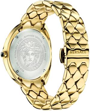 Versace Shadov Quartz Gold Dial Gold Steel Strap Watch for Women - VEBM00618 Buy Now By Versace
