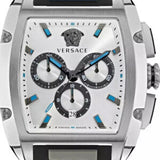 Versace Dominus Chronograph Silver Dial Black Rubber Strap Watch For Men - VE6H00123 Buy Now By Versace
