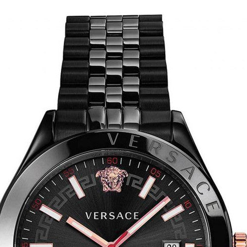 Versace Hellenyium Analog Black Dial Black Steel Strap Watch For Men - VEVK00320 Buy Now By Versace