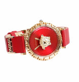 Versace Palazzo Empire Greca Red Dial Red Leather Strap Watch for Women - VEDV00319 Buy Now By Versace