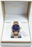 Versace Hellenyium GMT Blue Dial Two Tone Steel Strap Watch for Men - V11060017 Buy Now By Versace