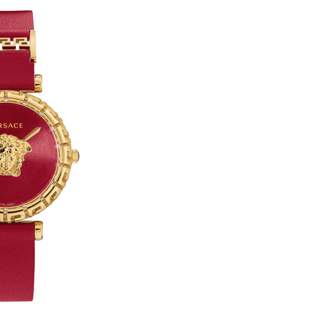 Versace Palazzo Empire Greca Red Dial Red Leather Strap Watch for Women - VEDV00319 Buy Now By Versace