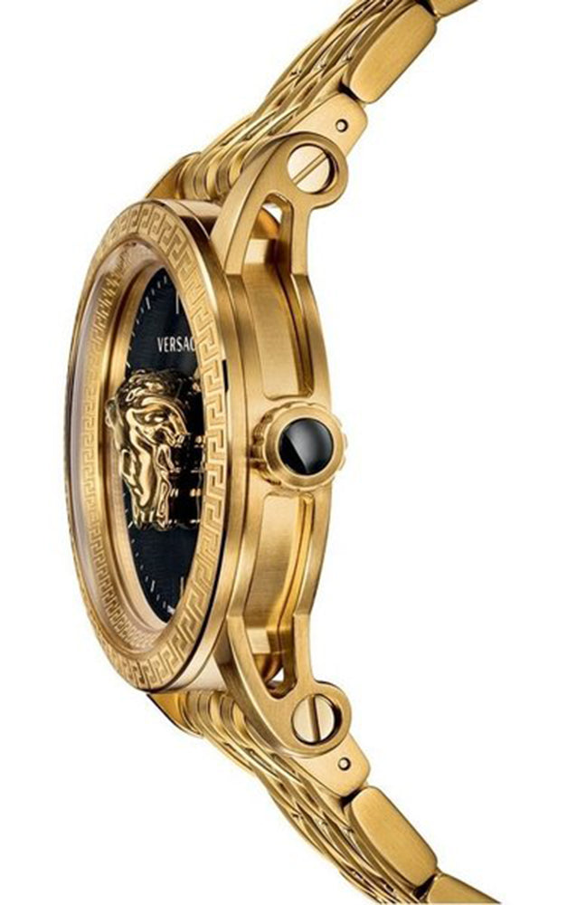 Versace Palazzo Empire Black Dial Gold Steel Strap Watch for Men - VERD00818 Buy Now By Versace
