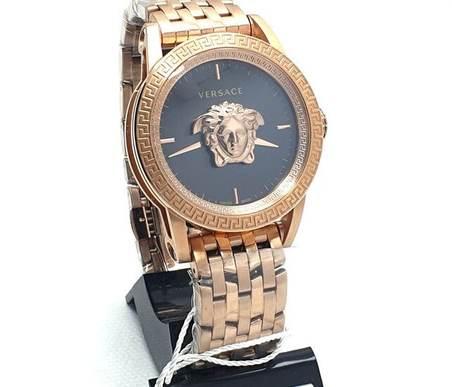 Versace Palazzo Empire Black Dial Rose Gold Steel Strap Watch for Men - VERD00718 Buy Now By Versace