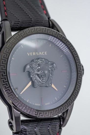 Versace Palazzo Empire Black Dial Black Leather Strap Watch for Men - VERD00218 Buy Now By Versace