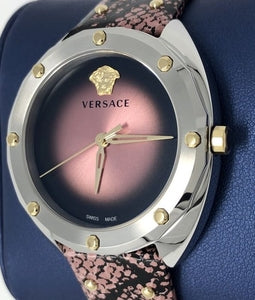 Versace Shadov Pink Dial Pink Leather Strap Watch for Women - VEBM00818 Buy Now By Versace
