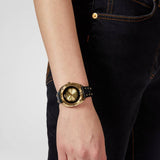 Versace Shadov Gold Dial Green Leather Strap Watch For Women - VEBM01018 Buy Now By Versace