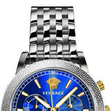 Versace Sport Tech Chronograph Blue Dial Silver Steel Strap Watch for Men - VELT00219 Buy Now By Versace