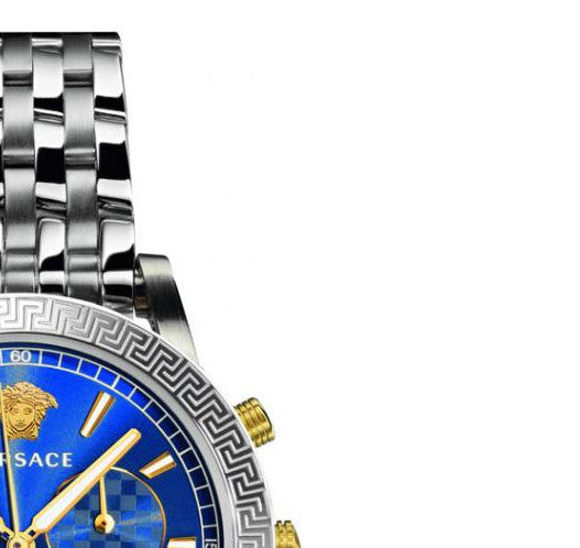 Versace Sport Tech Chronograph Blue Dial Silver Steel Strap Watch for Men - VELT00219 Buy Now By Versace