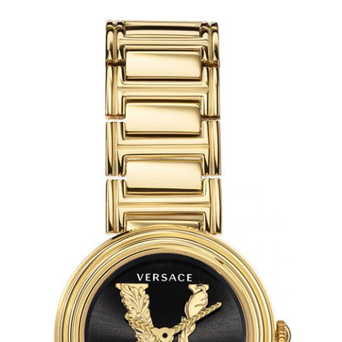 Versace V Virtus Quartz Black Dial Gold Steel Strap Watch For Women - VET300121 Buy Now By Versace