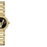 Versace V Virtus Quartz Black Dial Gold Steel Strap Watch For Women - VET300121 Buy Now By Versace