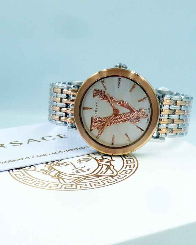 Versace Virtus Quartz White Dial Two Tone Steel Strap Watch for Women - VEHC00519 Buy Now By Versace