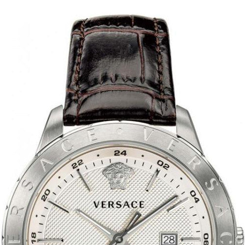 Versace Univers White Dial Brown Leather Strap Watch for Men - VEBK00118 Buy Now By Versace