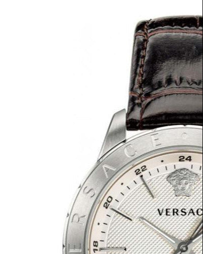 Versace Univers White Dial Brown Leather Strap Watch for Men - VEBK00118 Buy Now By Versace