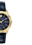 Versace Univers Navy Blue Dial Navy Blue Leather Strap Watch for Men - VEBK00318 Buy Now By Versace
