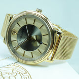 Versace V Circle Quartz Gold Dial Gold Mesh Bracelet Watch For Men - VBQ070017 Buy Now By Versace