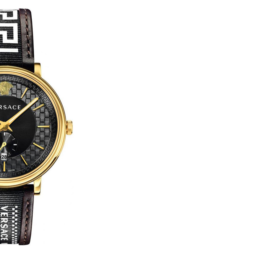 Versace V-Circle Quartz Black Dial Brown Leather Strap Watch for Men - VEBQ01619 Buy Now By Versace