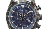 Versace V-Ray Chronograph Quartz Blue Dial Black Leather Strap Watch For Men - VEDB00418 Buy Now By Versace