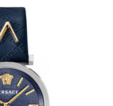Versace V-Twist Quartz Blue Dial Blue Leather Strap Watch for Women - VELS00119 Buy Now By Versace