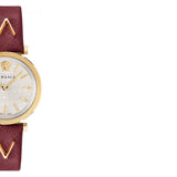 Versace V-Twist Silver Dial Red Leather Strap Watch for for Women - VELS00519 Buy Now By Versace