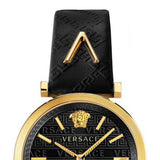 Versace V-Twist Black Dial Black Leather Strap Watch for Women - VELS00619 Buy Now By Versace