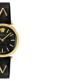 Versace V-Twist Black Dial Black Leather Strap Watch for Women - VELS00619 Buy Now By Versace