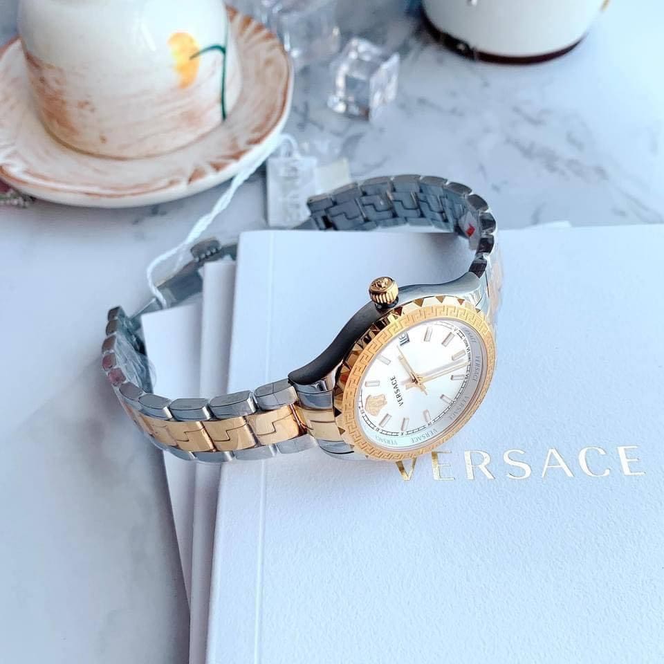 Versace Hellenyium Silver Dial Two Tone Steel Strap Watch for Women - V12030015 Buy Now By Versace