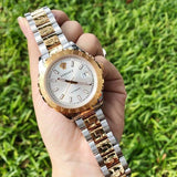 Versace Hellenyium Silver Dial Two Tone Steel Strap Watch for Women - V12030015 Buy Now By Versace