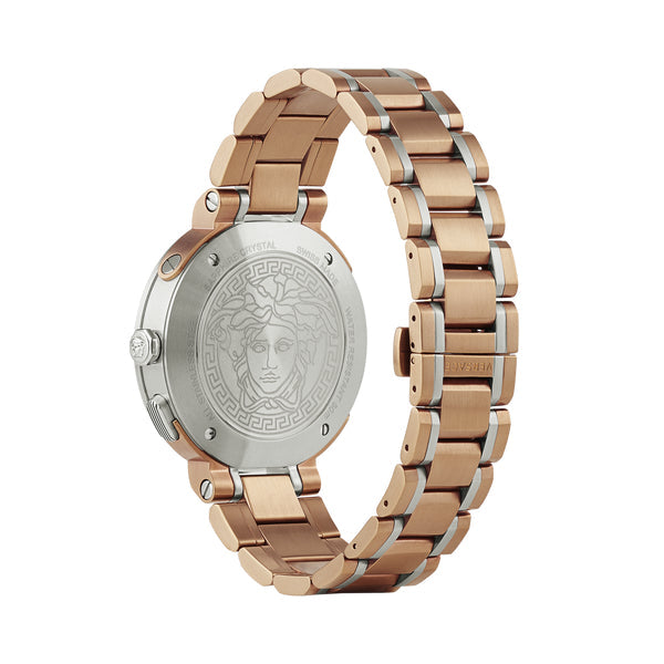 Versace V Extreme Chronograph White Dial Rose Gold Stainless Steel Watch for Women - VCN050017 Buy Now By Versace