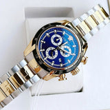 Versace V-Ray Chronograph Quartz Blue Dial Two Tone Steel Strap Watch For Men - VE2I01021 Buy Now By Versace