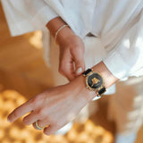 Versace Palazzo Empire Greca Black Dial Black Leather Strap Watch for Women - VEDV00119 Buy Now By Versace