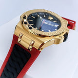 Versace Chain Reaction Quartz Black Dial Red & Black Rubber Strap Watch for Men - VEDY00319 Buy Now By Versace