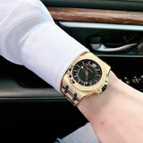 Versace Chain Reaction Quartz Black Dial Two Tone Steel Strap Watch for Men - VEDY00619 Buy Now By Versace