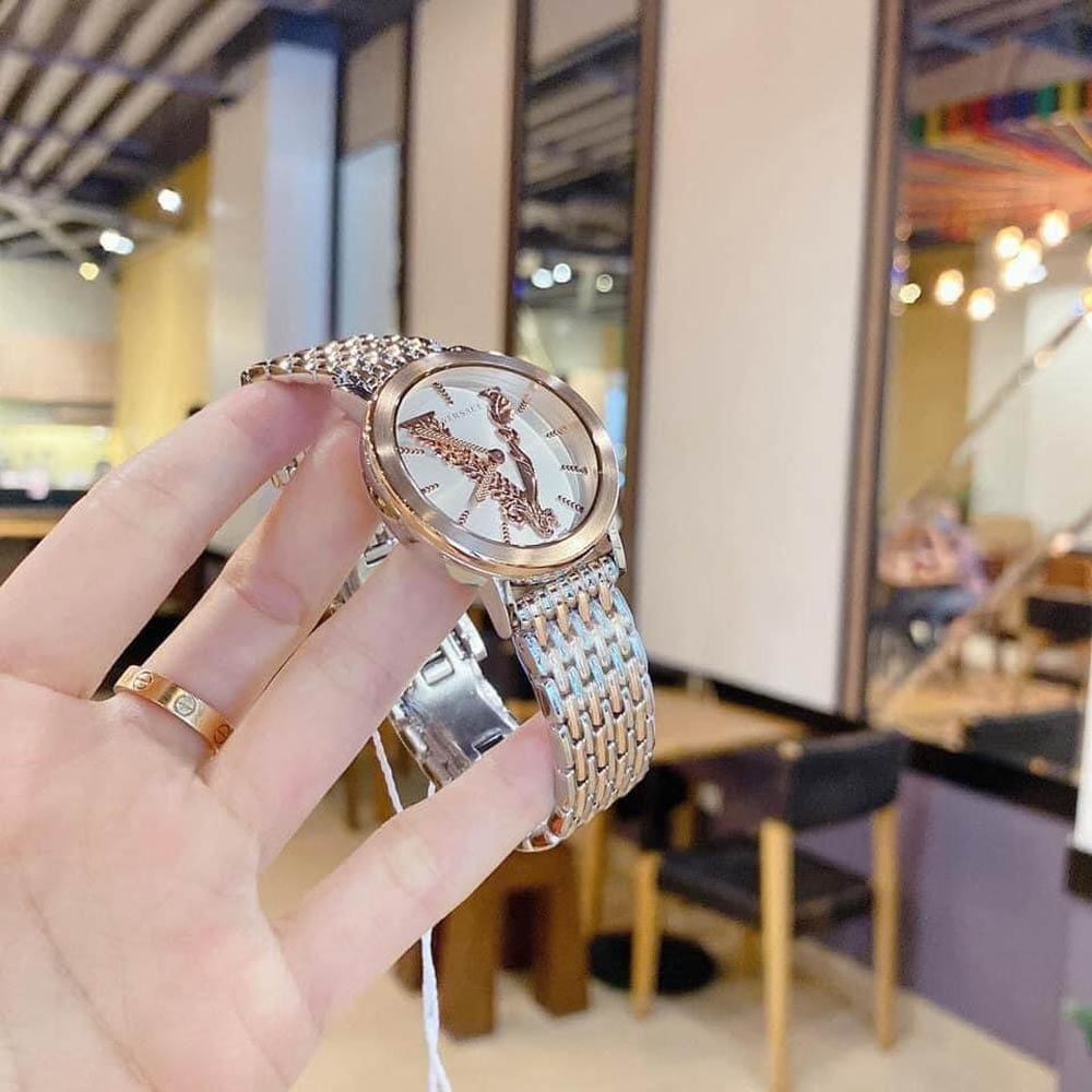 Versace Virtus Quartz White Dial Two Tone Steel Strap Watch for Women - VEHC00519 Buy Now By Versace