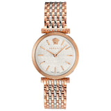 Versace V-Twist White Dial Two Tone Mesh Bracelet Watch for Women - VELS00719 Buy Now By Versace