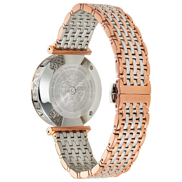 Versace V-Twist White Dial Two Tone Mesh Bracelet Watch for Women - VELS00719 Buy Now By Versace
