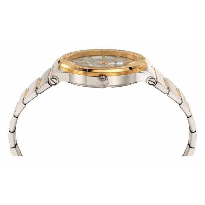 Versace Greca Silver Dial Two Tone Steel Strap Watch for Men - VEVI00320 Buy Now By Versace