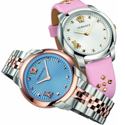 Versace Audrey Quartz Blue Dial Two Tone Steel Strap Watch for Women - VELR00619 Buy Now By Versace