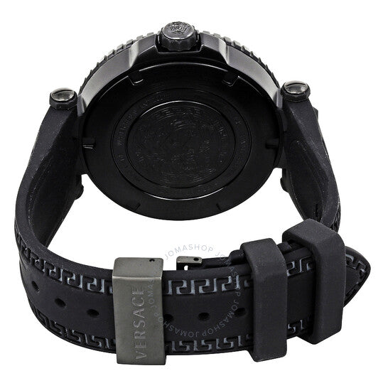 Versace V-Race Diver Black Dial Black Rubber Strap Watch for Men - VAB050016 Buy Now By Versace