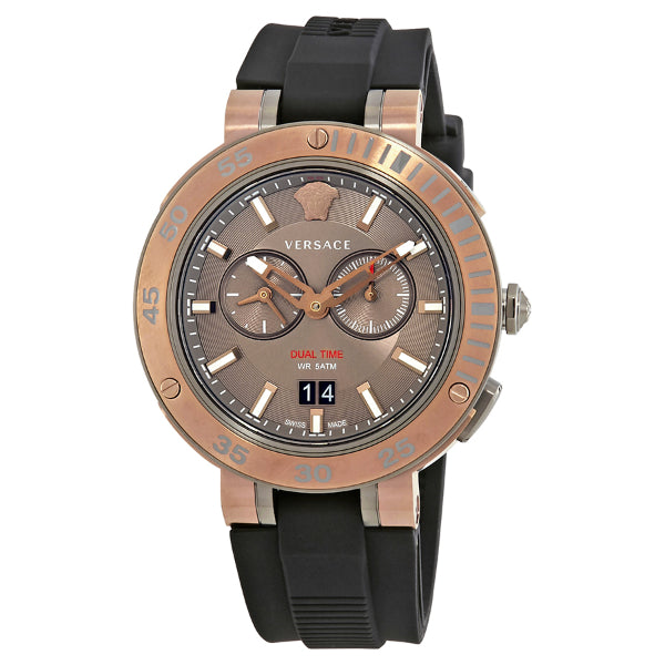 Versace V Extreme Chronograph Brown Tone Dial Black Rubber Strap Watch for Men - VCN030017 Buy Now By Versace
