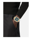 Versace Dominus Chronograph Blue Dial Two Tone Steel Strap Watch For Men - VE6H00723 Buy Now By Versace