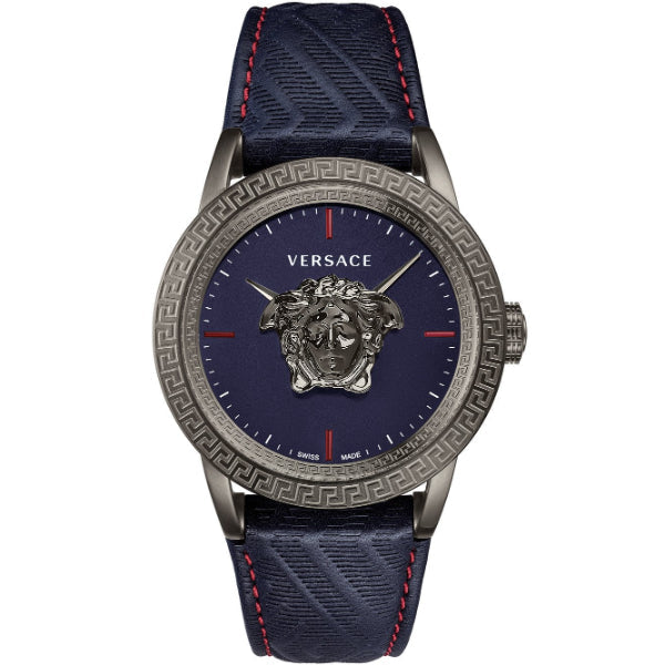 Versace Palazzo Empire Blue Dial Blue Leather Strap Watch for Men - VERD00118 Buy Now By Versace