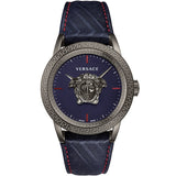 Versace Palazzo Empire Blue Dial Blue Leather Strap Watch for Men - VERD00118 Buy Now By Versace