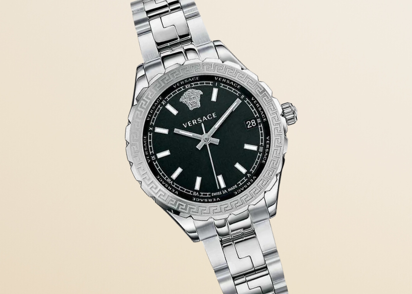 Versace Hellenyium Black Dial Silver Steel Strap Watch for Women - V12020015 Buy Now By Versace